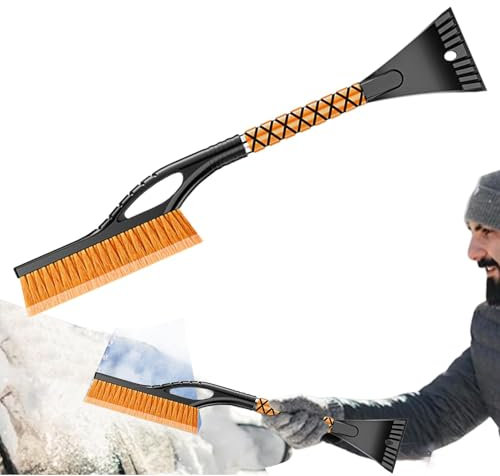 Auto-Eiskratzer, Schneeräumer für Autos - Scheibenentfroster Autoschaber,Ausziehbarer Scheibenenteiser, Eiskratzer mit ergonomischem Griff, Schneeschaufel, Auto-Schneebürste, Winter-Autozubehör