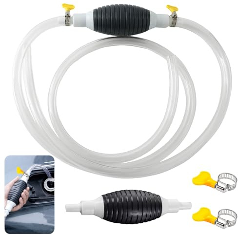 CWENDANER Bomba Manual de Combustible, 1/1.5/2/3M Bomba Transferencia Líquido Agua, Bomba Sifón Manual Transferencia, Bomba Transferencia Universal para Automóviles, Barco, Cortadora de Césped (3m)