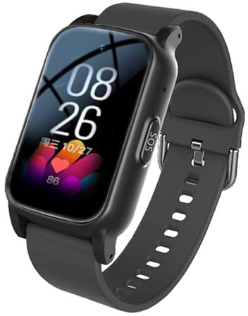 Weyot Reloj GPS con Detección De Caídas para Personas Mayores, Dispositivo De Alerta De Caídas para Personas Mayores con SOS, Llamada De Voz HD Y Resistente Al Agua, para Demencia Y Alzheimer,Black