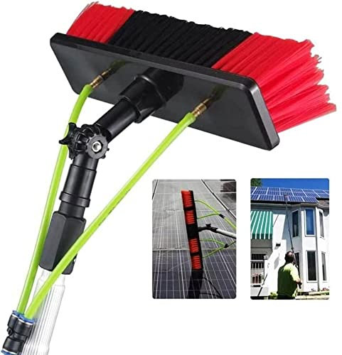DKXCOSQ 12 m Reinigungsset für Photovoltaik- und Solarmodule, mit Stange mit Wasserzufuhr und Fensterreinigungsstange mit Bürste zum Reinigen von Fenstern und Modulen