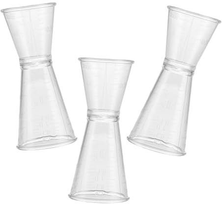 PRETYZOOM Doppelseitiger Jigger Messbecher Auspc Kunststoff Wiederverwendbarer Cocktail Messbecher Für Bar Und Zuhause Kompakt Transparent Korrosionsbeständig