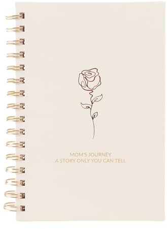 Mom Story Journal, Spiralbindung, Hardcover-Geschichtenbuch für Mutter zum Ausfüllen über das Leben, Muttertagebuch, Lebensgeschichte mit über 260 Fragen für Muttertag, Weihnachten und Neujahr
