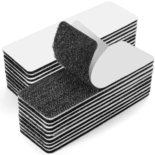 Traumarkeu Lot de 20 rectangles double face en feutre 3 x 10 cm, ruban adhésif solide pour tissu, ruban de montage pour maison, bureau, garage (couleur noire)