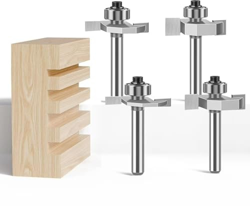 CHAOUYYZ Router Bit Cutter 1/4 1/2 Shank T Type Biscuit Joint Slot Cutter Jointing/Slotting Router Bit Cutter Wood Working 1Pc/6.35 * 9.52Mm