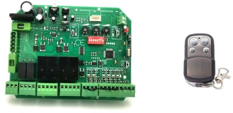 Motor Puerta Corredera, Placa de circuito de Control de puerta oscilante/deslizante DC24V/12V, conexión con regulación de velocidad de Motor Dual y cierre automático de puerta(DC24V with 6remote)