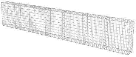 Mur Gabion 600x30x100 Cm avec Couvercles, Acier galvanisé, Facile à Assembler, pour la Conception de Paysage Résidentiel et Commercial