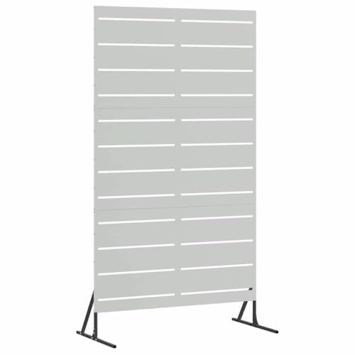 vidaXL Sichtschutz 100 x 50 x 180 cm Verzinkter Stahl Silber | Robuste galvanisierte Stahlkonstruktion, die ewig hält, Gestreiftes Muster für einen coolen Industrie-Look,