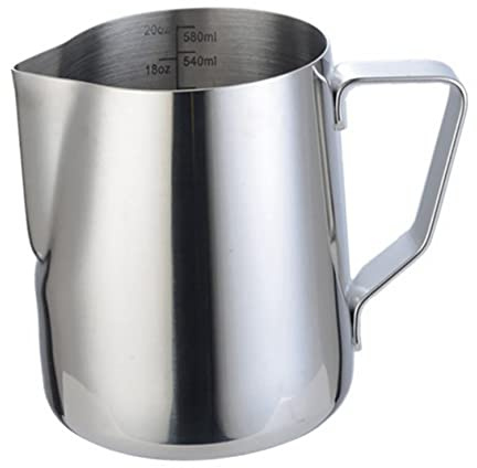 Warmhm Crucial Frothing Pitcher Acier Inoxydable pour Latte Art Tasse à Lait Ergonomique Bec Verseur Unique pour Restaurant Maison