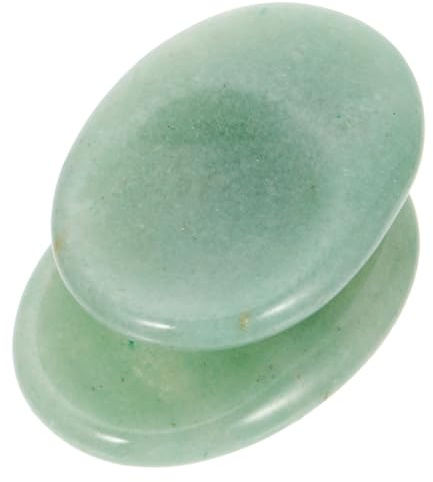 YOSADIER 2Pcs Natural Thumb Stone Oval Crystal Finger Massage Stones for Stress Relief and Anxiety Portable Mini Scraping Plate for Household Relaxation