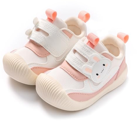 TootyTots Scarpe da corsa per neonati e ragazze | suola antiscivolo, design slip-on | maglia traspirante | suola morbida per interni ed esterni, K5021 Rosa, 18 EU