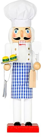 Genérico Nutcracker Chef Navideño,Muñecos Cascanueces Cocinero 35 cm - Navideños para Centro De Mesa Escritorio Repisa Decoración Hogar Navidad