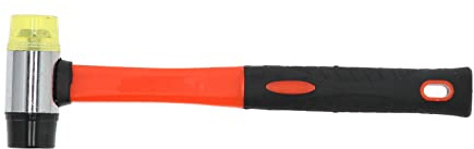 DUIMIMI Martello in gomma con manico in fibra di vetro, testa in gomma morbida a doppia faccia, diametro di 40 mm per pavimentazione, artigianato in pelle, picchetti per tende