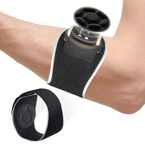 MENUY Armbågsbandage med silikontryckstoppning, tennisarmbandage för män och kvinnor, justerbar tennisarmspänne för golf, sport, styrketräning och epikondylitspänne