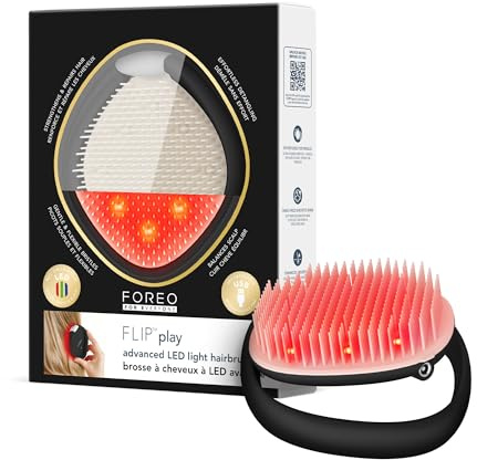 FOREO FLIP Play Spazzola LED Avanzata - Crescita E Cura Capelli | Spazzola LED, Luce Rossa, Massaggiatore Cuoio Capelluto, Crescita Capelli, Districante, Anti-Crespo, Tutti I Tipi Di Capelli