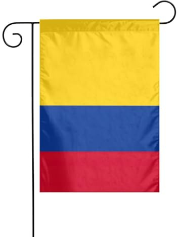 Drapeau de jardin imprimé drapeau de la Colombie pour décoration extérieure, petit drapeau de cour saisonnier hiver Noël vacances décoration extérieure