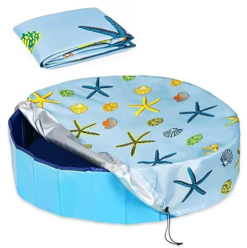 Runde Poolabdeckung für 82-160 cm Pools, Sommer-Winter-Poolabdeckung für Hundepools, Oxford-Gewebe, UV-beständig, wasserdicht, staubdicht