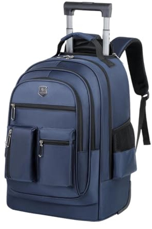 Wzmzjy Reiserucksack mit Rollen, Trolley, Business Kabinenkoffer, Gepäck, Business Tasche, Leichter Rollkoffer für Laptops auf Reisen, Dunkelblau
