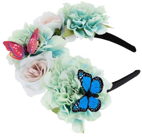 BUTIFULSIC Elegantes Schmetterlings Haarband in Hellem Grün mit Flexiblem Design aus Weichem Stoff für Festliche Dinnerpartys und Trendige Versammlungen