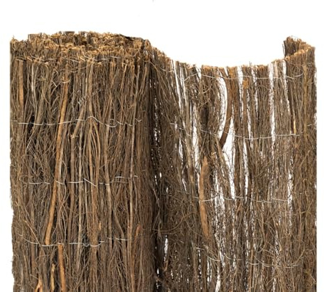 NOOR Heidematte HAWAII - Sichtschutzmatte Heidezaun - Natur 2,0 x 3,0 m | Natürlicher Sicht- & Windschutz aus Heidekraut für Balkon, Terrasse & Balkon - Zaunblende verwebt mit verzinktem Draht
