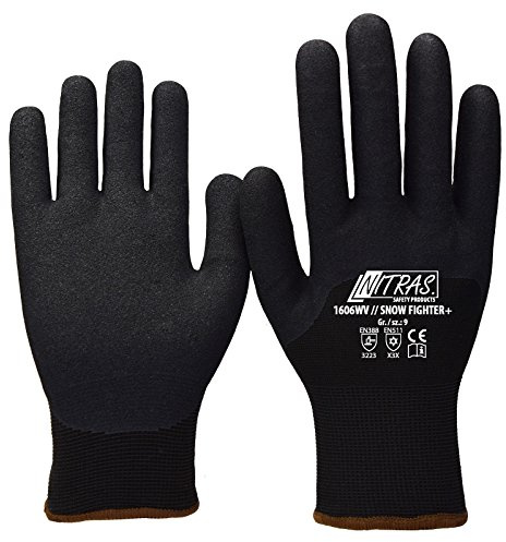 12 Paar NITRAS Snow Fighter+ Winterhandschuhe 1606WV, 3/4 gesandete Nitrilbeschichtung, Größe:10 (XL)