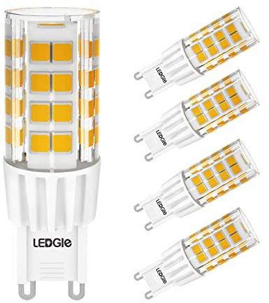 LEDGLE 6W G9 LED Lampen Warm Weiß ersetzt 60W Halogenlampen 360° Abstrahlwinkel AC 200-240V 5er Pack LED Birnen