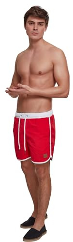 Urban Classics Herren Retro Swimshorts M firered/White