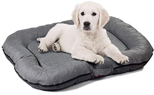 BOUTIQUE ZOO Hundebett - Wasserfest, Waschbar Hundematte aus Codura | In & Outdoor für mittelgroße Hunde | Farbe: Grau, Größe M: 80 x 65 cm