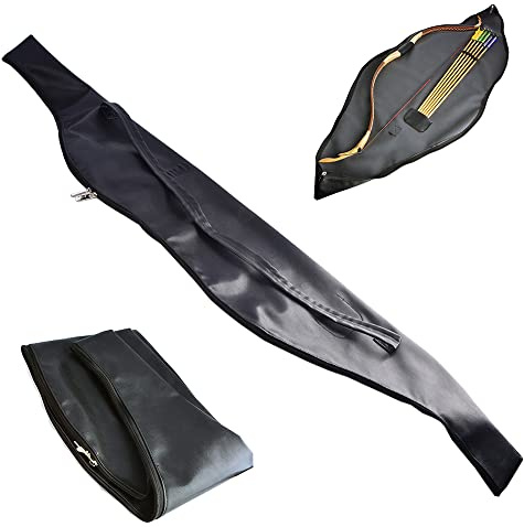 MILAEM Leder Bogenkoffer 60 Zoll Recurve Bogen Traditionelle Longbow Bogenetui Bogentasche 6 Pfeile Halter