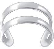 Laimons-örhängen Single Earcuff klämma dubbla linjer små 6 mm sterlingsilver 925 Smycken