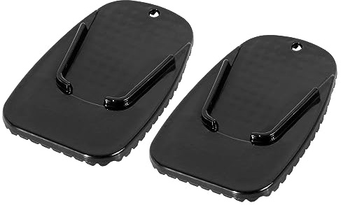 F FIERCE CYCLE 2 Stück Motorrad Kickstand Pad Stützplatte Parkständer Seitenständer Verlängerungspad Platte Schwarz