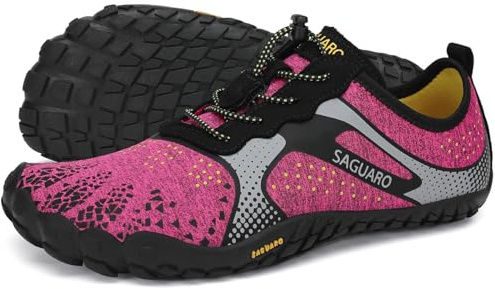 SAGUARO Unisex barfotaskor, trailskor, snabbtorkande vattensportskor, storlek 36–47, Crepe rosa, 41 EU