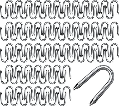 100 Pcs Clou de Clôture en Forme de U, 20x12x0.2mm Clou de Fixation en Forme de U en Acier Galvanisé pour Fixer Clôtures et Fil de Fer Barbelé