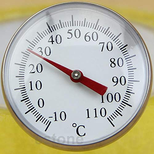 Yushu Thermometer -10-110 Grad, 1 Stück Kochen Milch Lebensmittel Kaffee, Edelstahl-Sensor, großes Zifferblatt Thermometer, Küchenthermometer mit Edelstahlsonden