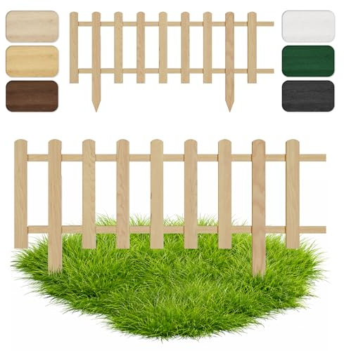 Floranica Staccionata in Legno per Giardino 20 cm x 100 cm Natur Recinzione decorativa da giardino Esterno Steccato in Legno di Pino impregnato Bordure per recinzioni