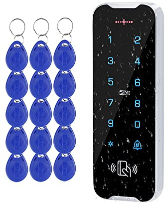 KUMU Tastiera di Controllo Accessi Impermeabile IP68 Tastiera in Plastica da 125KHz+10 Telecomandi EM4100 per Casa/Ufficio (S50)