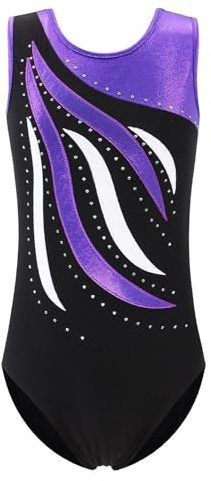 FINGER TEN Gymnastikanzug Mädchen Kurzarm Langarm Kinder Ballettanzug Gymnastik Training Gymnastikbody Trikotanzug Tanz Kleid Ballettkleid