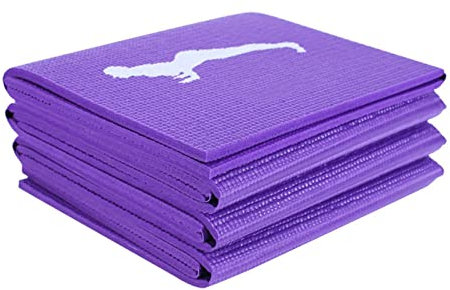 EIFINE PVC Faltbare Yogamatte Trainingspad Dicke Anti-Rutsch Faltbare Gym Fitness Matte (Farbe: Lila, Größe: 173 x 61 x 0,8 cm)
