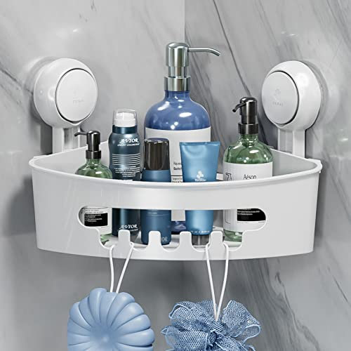 TAILI Esquina Ducha Caddy Ventosas Heavy Duty Pequeño Baño Ducha Estante Cesta de Almacenamiento Montado en la Pared Organizador para Champú Acondicionador Estante para Cocina