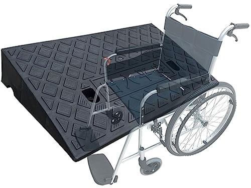 ZJIEX ILOOXI Türschwellenrampe, 7cm 8cm 9cm 10cm 11cm 12cm 13cm Hohe Gummi Auffahrrampe Bordsteinkanten-Rampe, rutschfeste Rollstuhlrampe Für Türen, Stufen, Garage(Black,4.7in/12cm)