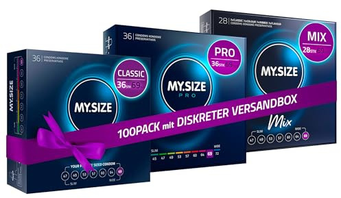 MY.SIZE 100 Kondome 69 mm Megaset Classic + Mix + Pro | Größe 7 | 100 Stück Sparpackung | Premium Kondom extra dünn | gefühlsecht hauchzart | dünne Wandstärke