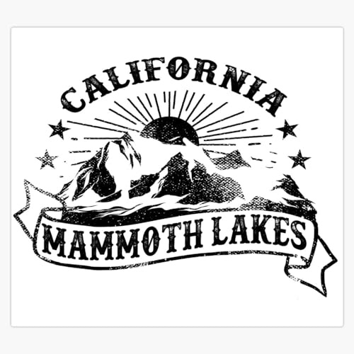 Vintage Mammoth Lakes California Mountains Tattoo Window Water Bottle Bumper Sticker Decal 5