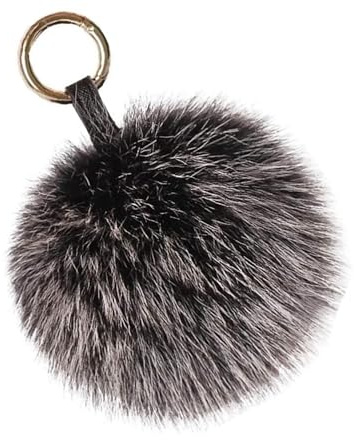 Kaninchenfell Pom Pom Anhänger - Echtfell Schlüsselanhänger & Taschenanhänger, Fuchspelz Bommel Ball