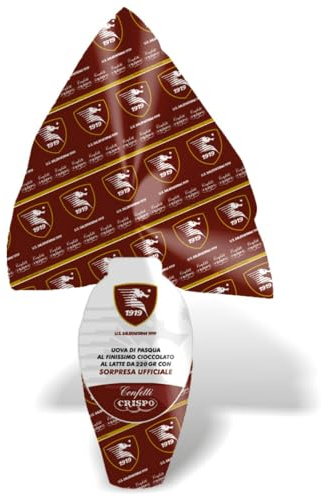 Uovo di Pasqua Salernitana cioccolato al latte finissimo 220g con sorpresa idea regalo tifoso uova
