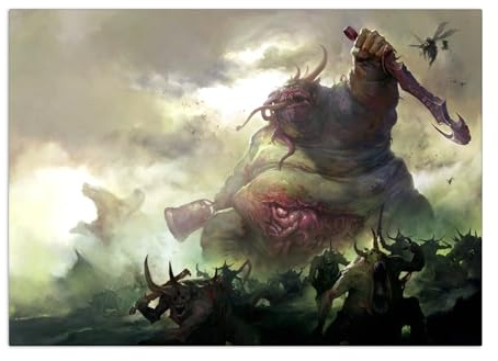 Displate Offiziell Warhammer MetallPoster Magnetische Befestigung Inklusive Lizenziert Bilder Hochwertiges Poster Age of Sigmar Art Great Unclean One Poster 45 cm x 32 cm