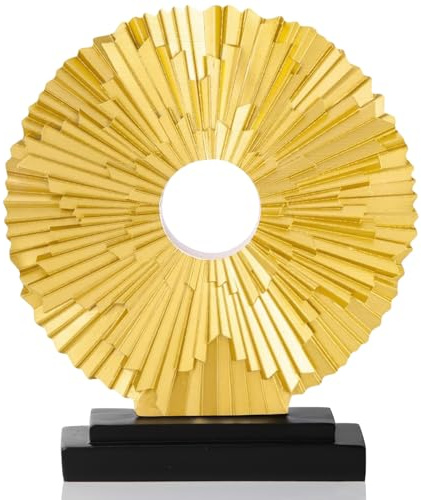 XMGZQ Golden Skulpturen Deko Wohnzimmer Modern,Büro Deko Statue,Dekoration Schlafzimmer,Dekofigur,Deko Wohnung Modern,Abstrakte Deko Objekt,Minimalistische Skulptur Für Regal Decoration