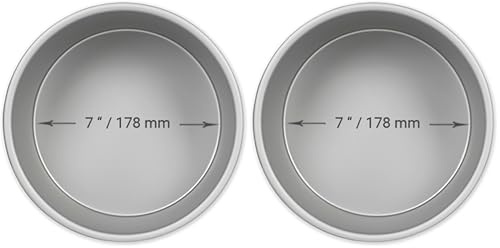 PME Professional Anodized Aluminum Round Cake Pan 7 x 2 Inches (Pack of 2)