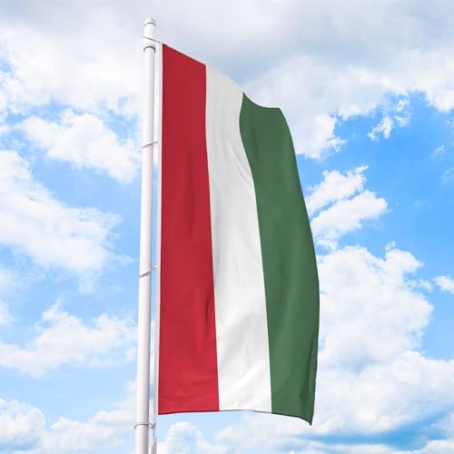 Ungarn Flagge 150 x 400 cm - für Fahnenmast, Ungarnfahne aus reißfestem Fahnen-Polyester-Stoff, Hissfahne Hochformat wetterfest und UV-beständig