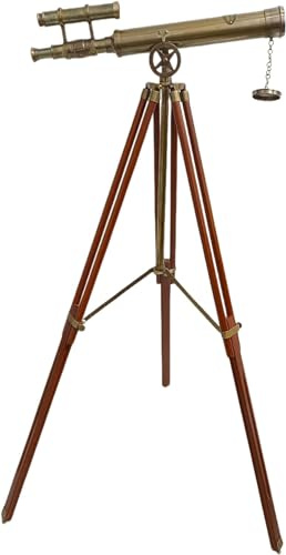 Vintage Spyglass Brass Royal Telescopes Wooden Adjustable Tripod Floor Standing Telescope Gifts Sail Boat Decor