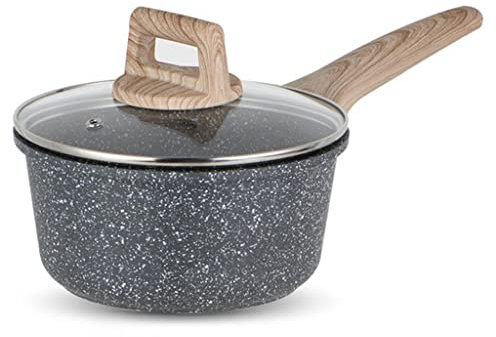 CRBUDY Utensilios de Cocina antiadherentes, Juego de sartén y Olla, sartén de Hierro Fundido, sartén para Desayuno, sartén para Huevos, Olla para Sopa Caliente Ramen, freidora