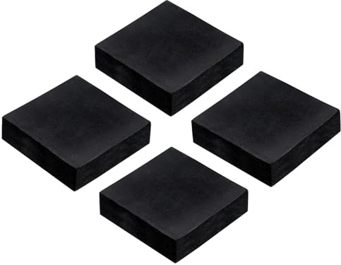 QUARKZMAN 4 Stück Gummi Schwingungsdämpfer Pads Antivibrationsmatte 50mm Quadratische Waschmaschinen Unterlage Unterlegplatten 15mm Dicke Gummiblock für HVAC Kompressor Klimaanlage